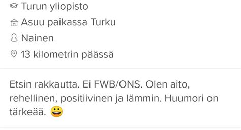 Tinder profiiliteksti kuntoon ja osumat nousuun. Katso。